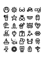 summer outline icons
