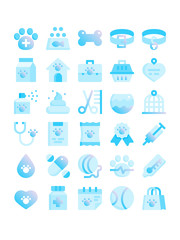 veterinary gradient flat icons