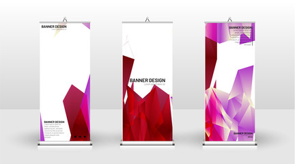 Vertical banner template design. can be used for brochures, covers, publications, etc. the concept of a triangular design background pattern
