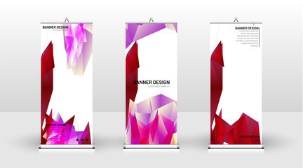Vertical banner template design. can be used for brochures, covers, publications, etc. the concept of a triangular design background pattern