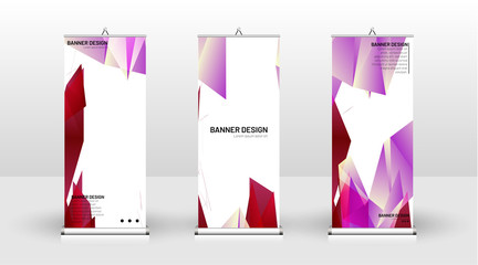 Vertical banner template design. can be used for brochures, covers, publications, etc. the concept of a triangular design background pattern