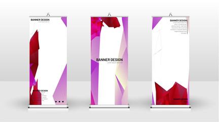 Vertical banner template design. can be used for brochures, covers, publications, etc. the concept of a triangular design background pattern
