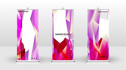 Vertical banner template design. can be used for brochures, covers, publications, etc. the concept of a triangular design background pattern