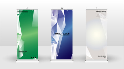 Vertical banner template design. can be used for brochures, covers, publications, etc. the concept of a triangular design background pattern