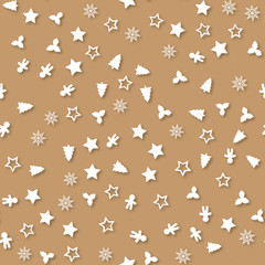 Seamless pattern with Christmas ornaments. Vector