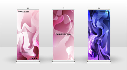 Vertical banner template design. can be used for brochures, covers, publications, etc. The concept of the background is light colored
