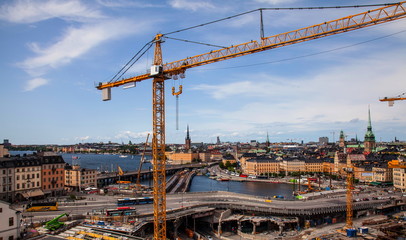 Fototapeta na wymiar Construction work site,Stockholm