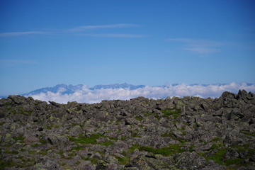 蓼科山山頂から見える、槍ヶ岳