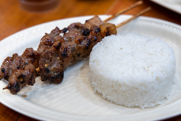 pork barbecue with rice