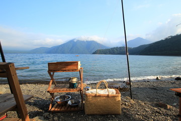 静岡県　本栖湖畔でキャンプ