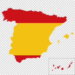 vector map of spain with flag