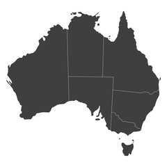 map of australia with borders of states