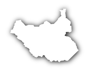 Karte von S&uuml;dsudan mit Schatten