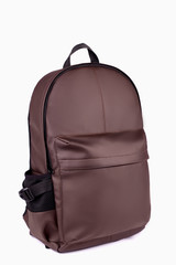 Brown leather backpack