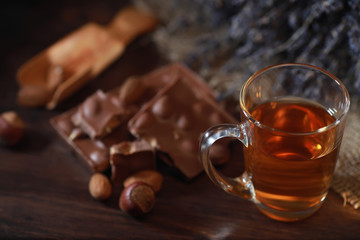 Brewed tea on a serving table