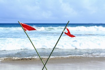 伊豆下田　台風前の大波の入田浜