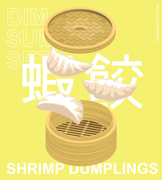 Shrimp Dumplings Dim Sum Menu Set Illustration-01