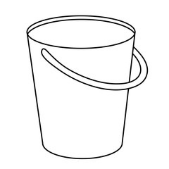 Bucket outline icon. Pail with handle simple line vector template.  Linear style sign for mobile concept and web design. Symbol, logo illustration.