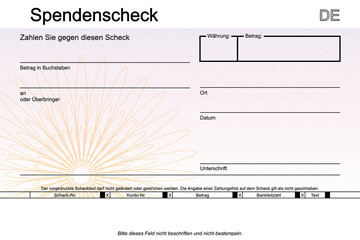 Spendenscheck 110