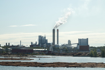 Lappeenranta, Finland - August 7, 2019: Upm factory in Lappeenranta, Finland