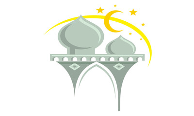 mosque with stars and moon