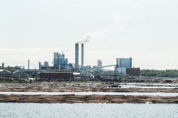 Lappeenranta, Finland - August 7, 2019: Upm factory in Lappeenranta, Finland