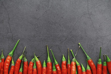 Hot red pepper. Chilean pepper on a black.