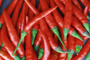Hot red pepper. Chilean pepper on a black.