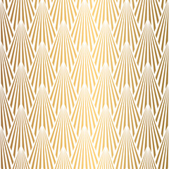 Art Deco Pattern. Seamless white and gold background