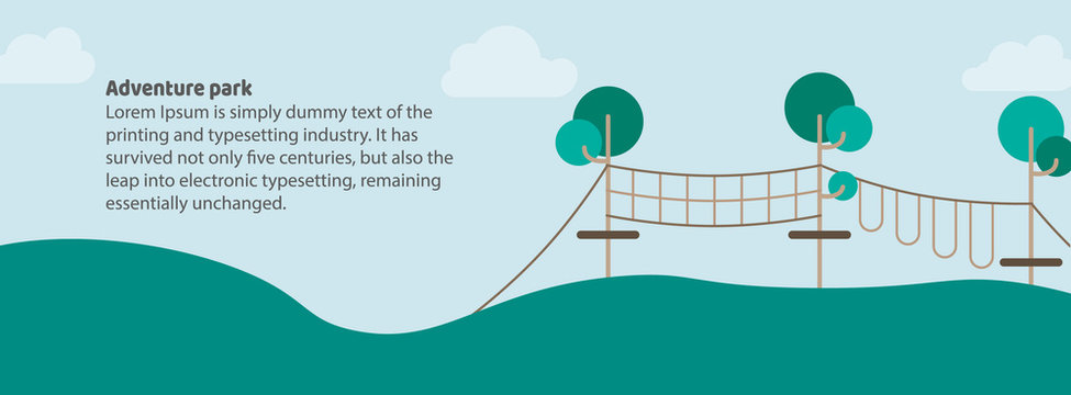 Adventure park banner for web. Tourism day vector illustration