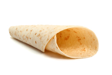 Tortilla Wrap Bread. Isolated on a white background.