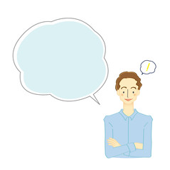 ビジネスマンと吹き出しのイラスト