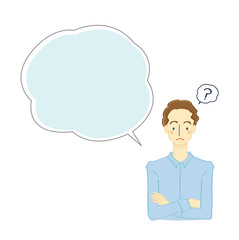 ビジネスマンと吹き出しのイラスト