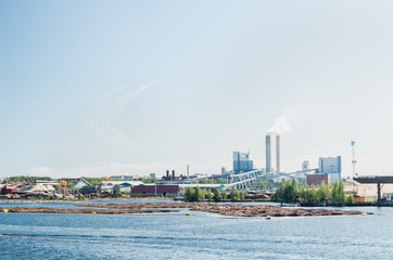 Fototapeta premium Lappeenranta, Finland - August 7, 2019: Upm factory in Lappeenranta, Finland