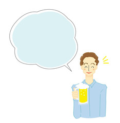 ビジネスマンと吹き出しのイラスト