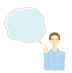 ビジネスマンと吹き出しのイラスト