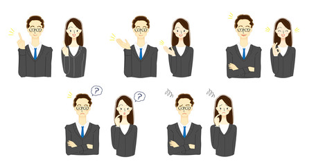 ビジネスマンとビジネスウーマンのイラスト