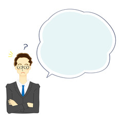 ビジネスマンと吹き出しのイラスト