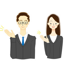 ビジネスマンとビジネスウーマンのイラスト