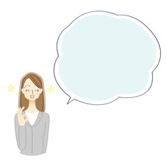 ビジネスウーマンと吹き出しのイラスト