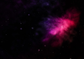 Star field in space and a nebulae. 3D rendering