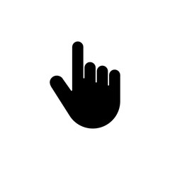 Obraz premium Hand Pointer, Clicking, Click Finger Flat Vector Icon
