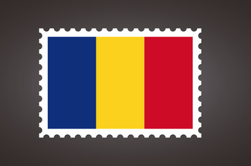 Fototapeta premium Vector letter stamp flag of RO. Flag of Romania.