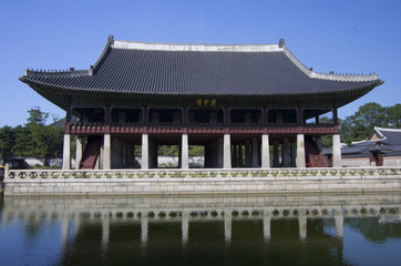 korean old pavilion in palace. it's national treasure.