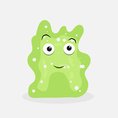 Grünes Cartoon Glibber Monster Illustration