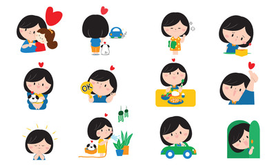 Cartoon mother take care feeling vector