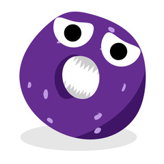 Obraz premium Cartoon Donut Monster Illustration