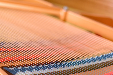 Musical instrument abstract: piano and piano strings