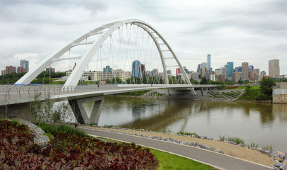 Stormy skies over city of Edmonton, Alberta, Canada.