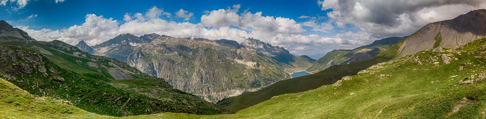 Fototapeta na wymiar French Alps Panorama from Col du Sabot